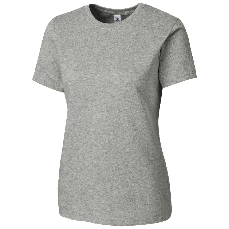 Clique Women's Grey Melange Playlist Tee Hooded Caped Shawl Collar