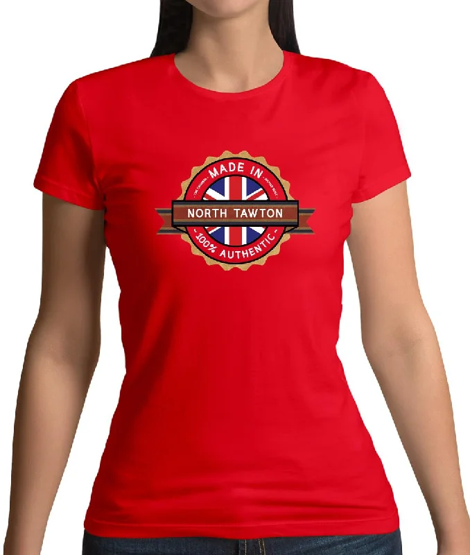 Made In North Tawton 100% Authentic Womens T-Shirt Striped Floral Plaid