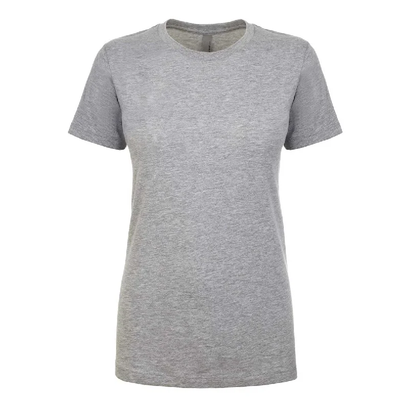 Next Level Women's Heather Grey Ideal Short-Sleeve Crew Tee Rayon Velvet Corduroy