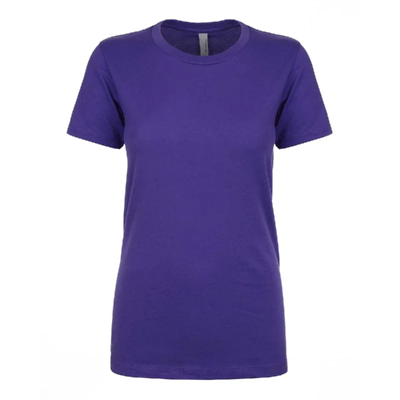 Next Level Women's Purple Rush Ideal Short-Sleeve Crew Tee Fleece Nylon Spandex