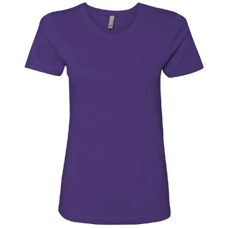 Next Level Women's Purple Rush Boyfriend Tee Solid Color Striped Floral