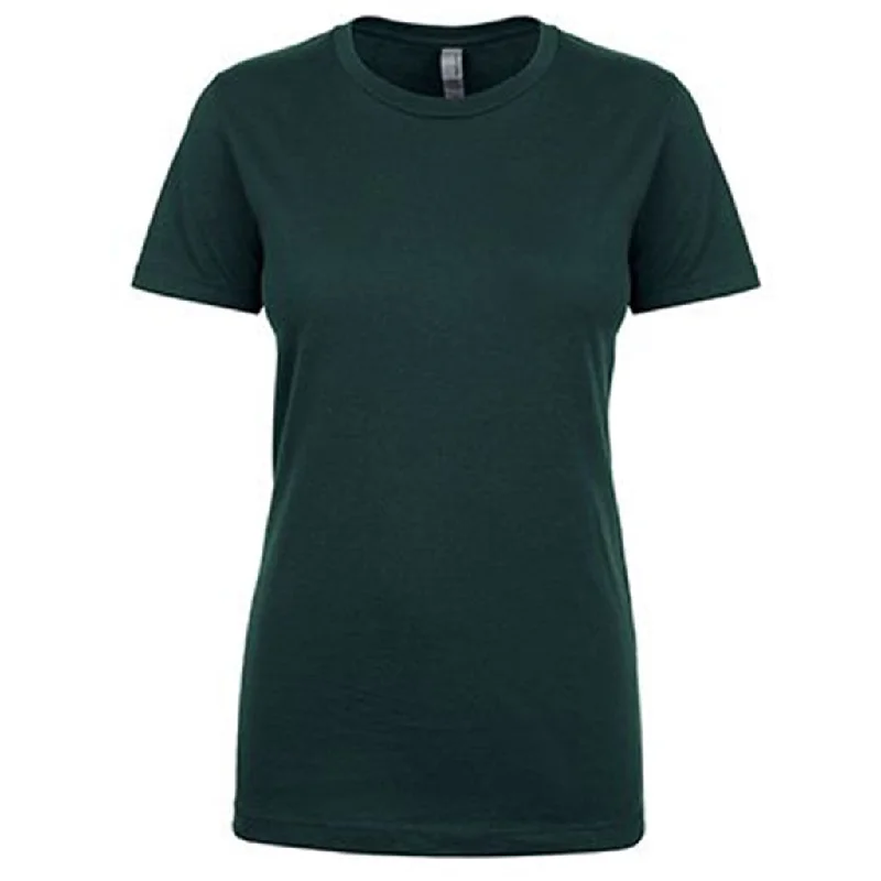 Next Level Women's Forest Green Boyfriend Tee Machine Wash Dry Clean Hand Wash