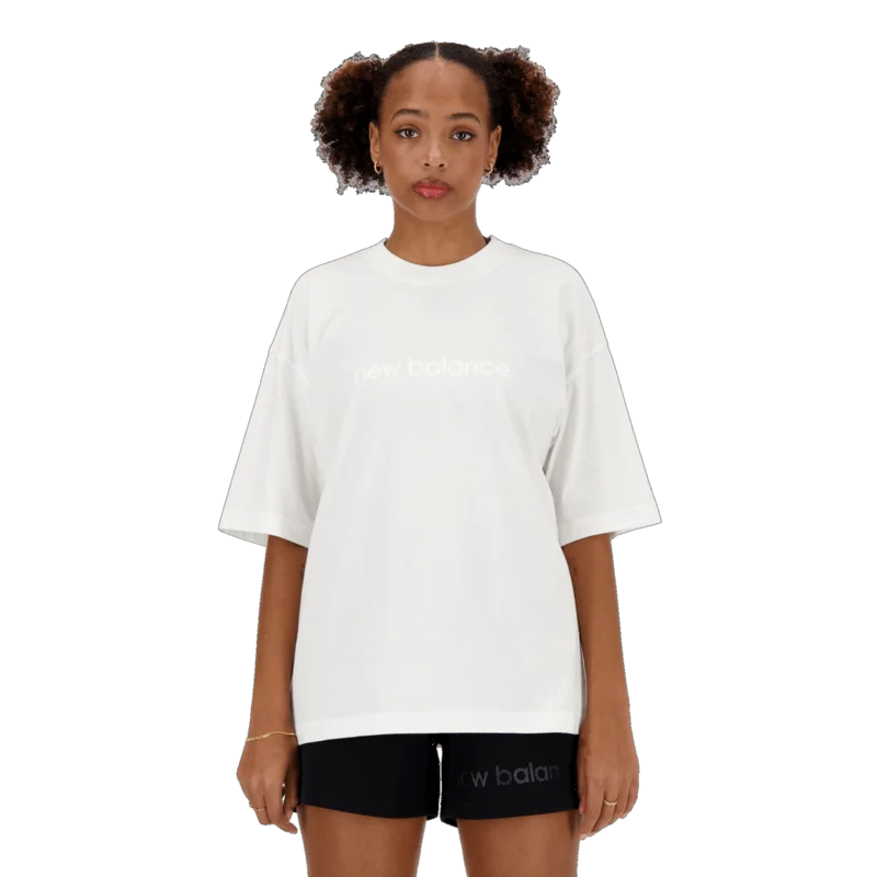 New Balance Women's Hyper Density Jersey Oversized T-Shirt Collared Crew Neck Turtle Neck