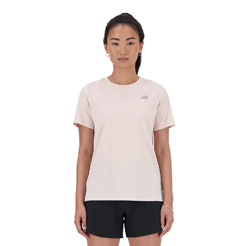 New Balance Women's New Sport Essentials Short sleeved Tee - Pink SS24 Collared Crew Neck Turtle Neck