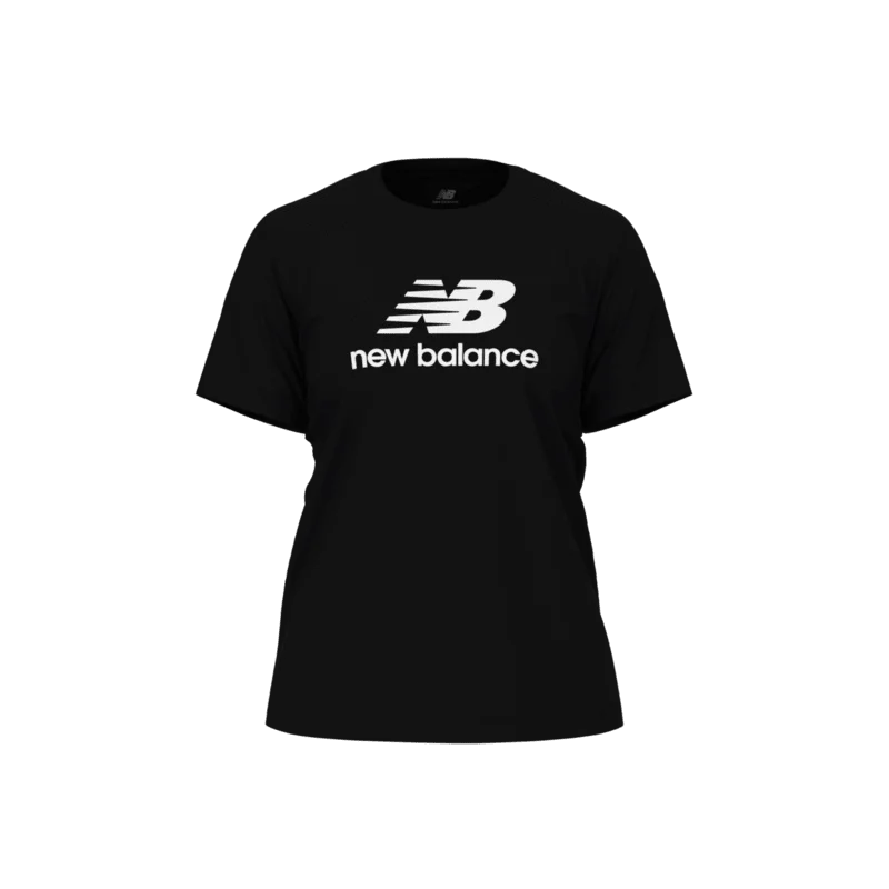 New Balance Women's Sport Essentials Jersey Logo T-Shirt Silk Blend Satin Velvet