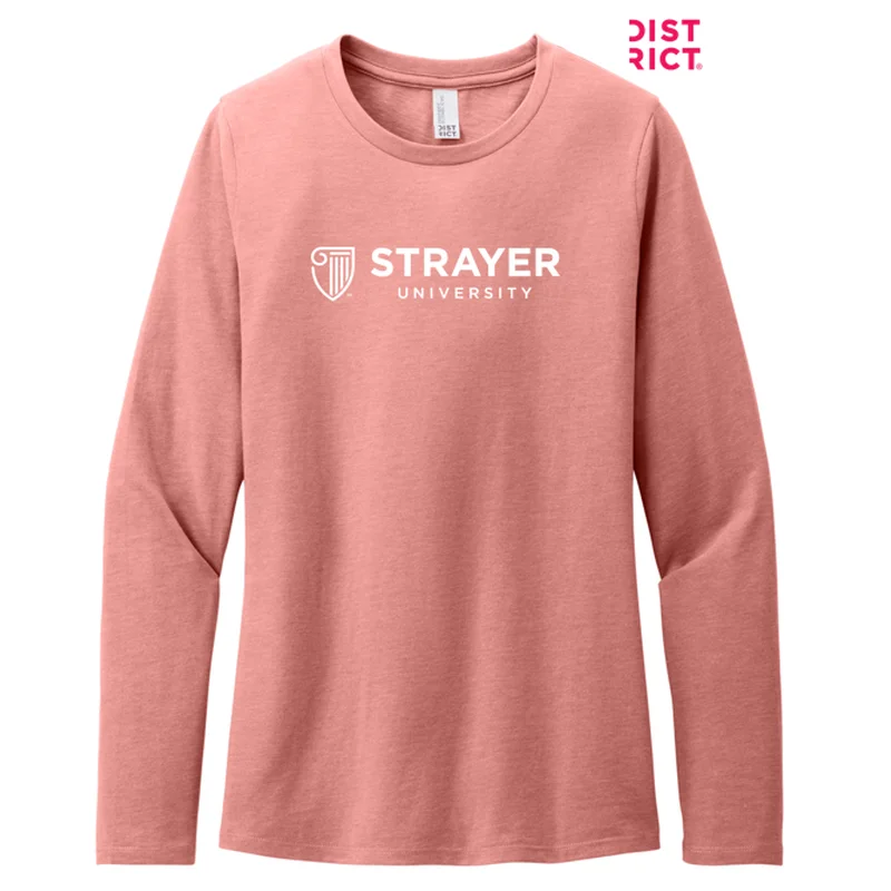 NEW STRAYER District® Women’s Perfect Blend® CVC Long Sleeve Tee - Blush Frost Machine Wash Dry Clean Hand Wash NEW STRAYER District® Women’s Perfect Blend® CVC Long Sleeve Tee - Blush Frost Machine Wash Dry Clean Hand Wash