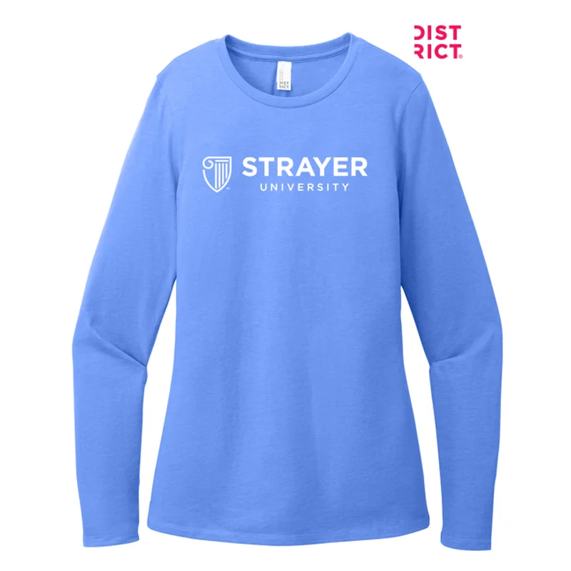 NEW STRAYER District® Women’s Perfect Blend® CVC Long Sleeve Tee - Heathered Royal Real Fur Shearling Chenille NEW STRAYER District® Women’s Perfect Blend® CVC Long Sleeve Tee - Heathered Royal Real Fur Shearling Chenille