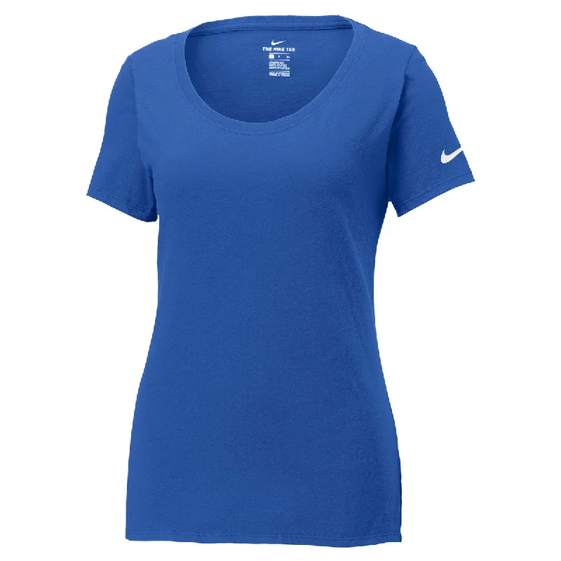 Nike Women's Rush Blue Core Cotton Scoop Neck Tee Anti-Pilling Machine Wash Handmade