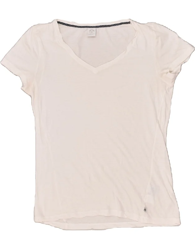 NORTH SAILS Womens T-Shirt Top UK 14 Large White Cotton Rayon Fabric Velvet Fabric Corduroy Fabric