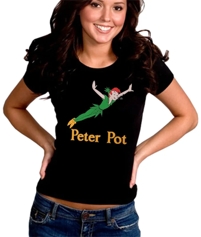 Peter Pot Funny Girl's T-Shirt Ribbed Striped Patterned