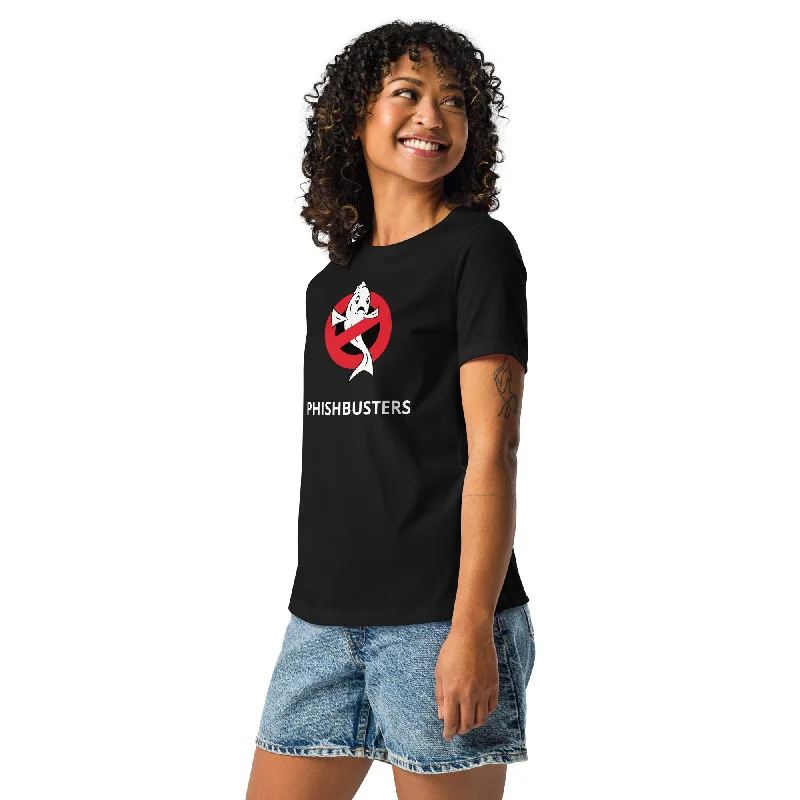 PhishBusters! Women's Relaxed T-Shirt Satin Fabric Silk Fabric Chiffon Fabric