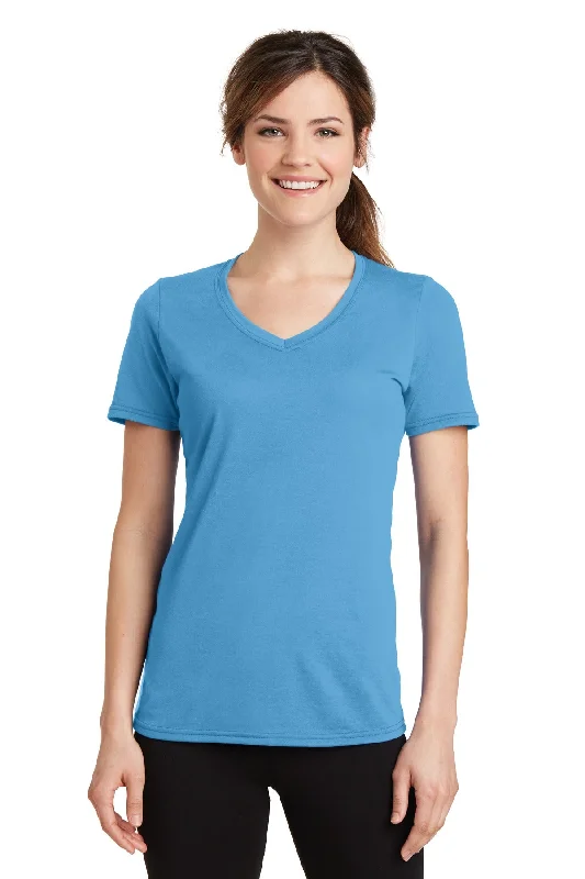 Port & Company Ladies Performance Blend V-Neck Tee. LPC381V Knit Fabric Woven Fabric Fleece Fabric