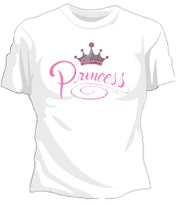 Princess Girls T-Shirt Collared T-Shirt Boat Neck A-Line