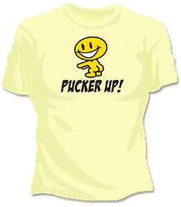 Pucker Up Girls T-Shirt Chenille Brocade Lace