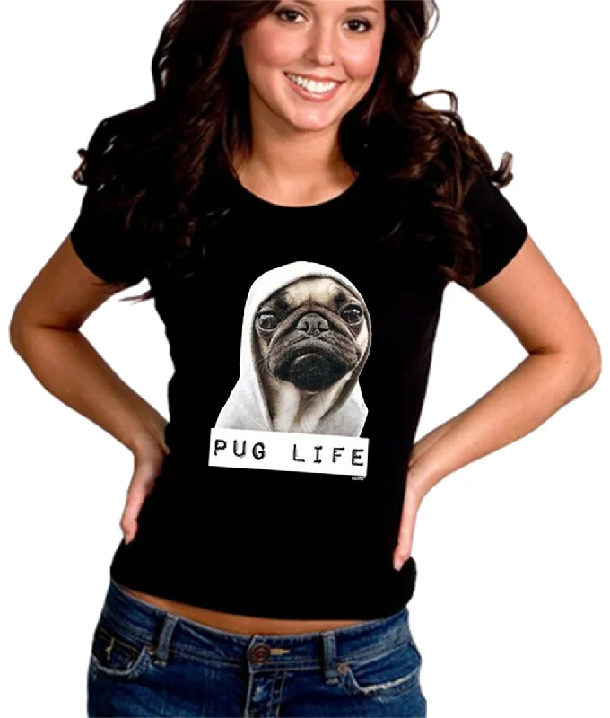 Pug Life Girl's T-Shirt Polka Dot Checkered Tartan