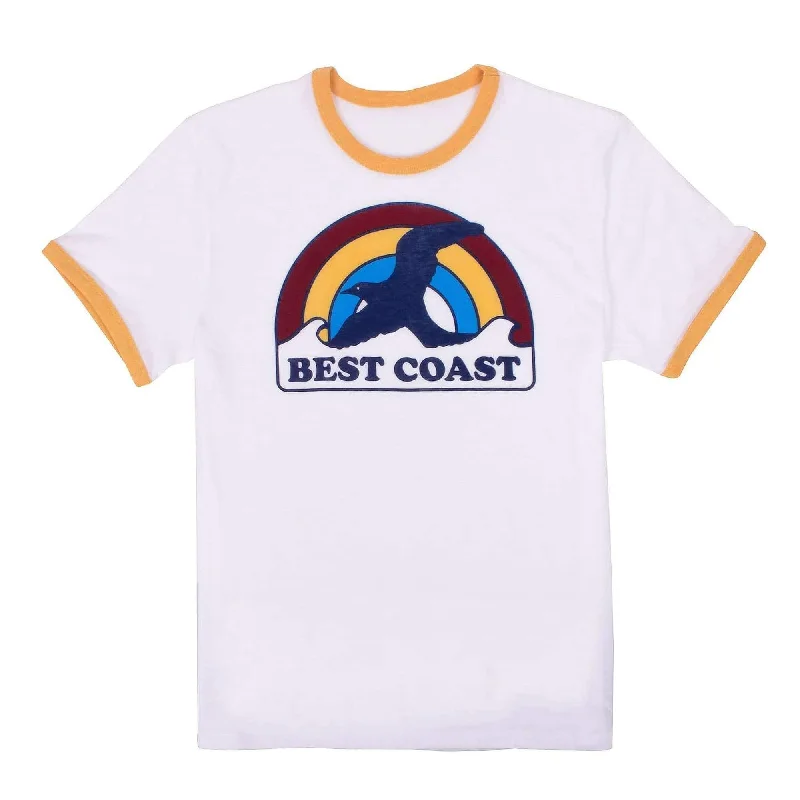 'Rainbow Bird' Unisex Ringer T-Shirt Oversized T-Shirt Spandex breathable