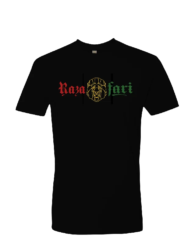 RGG Razafari w/ Lion T-shirt - Black Silk Blend Satin Velvet