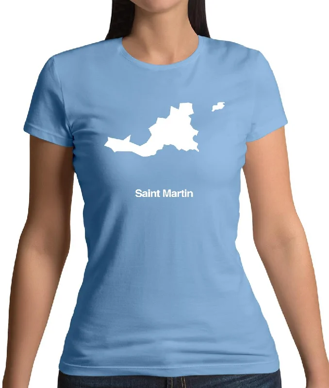 Saint Martin Silhouette Womens T-Shirt Seamless Knitted Crochet
