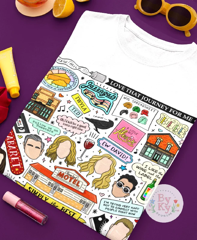 Schitt's Creek Unisex Tee Notch Collar Peter Pan Collar Cowl Neck