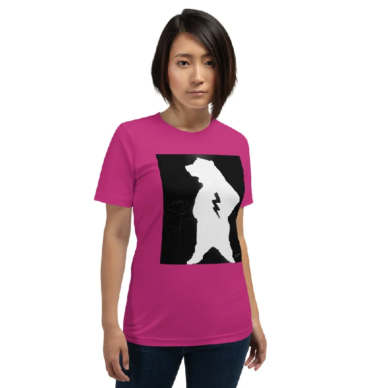 Short-Sleeve Unisex T-Shirt" Papa Bear Rosie" Striped Floral Plaid