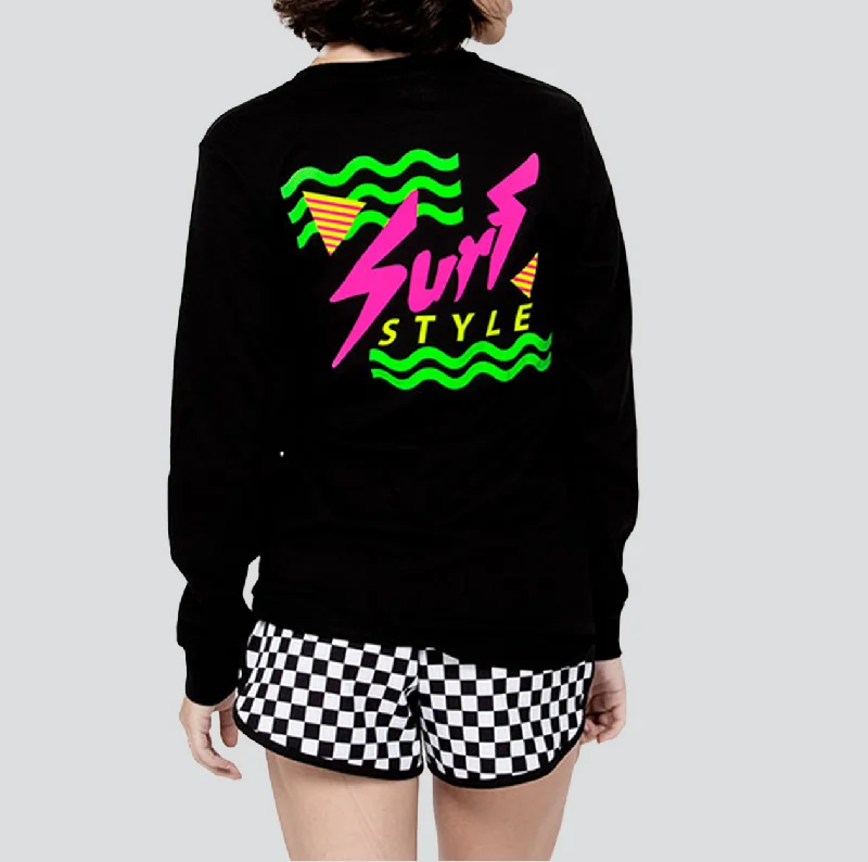 Retro 80's Logo Long Sleeve T-Shirt Sequined Glittery Shiny