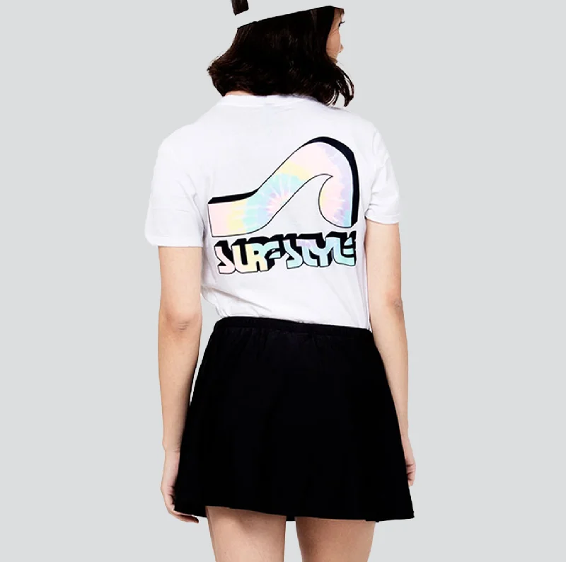 Pastel Wave Tie Dye Logo T-Shirt Knit Fabric Woven Fabric Fleece Fabric