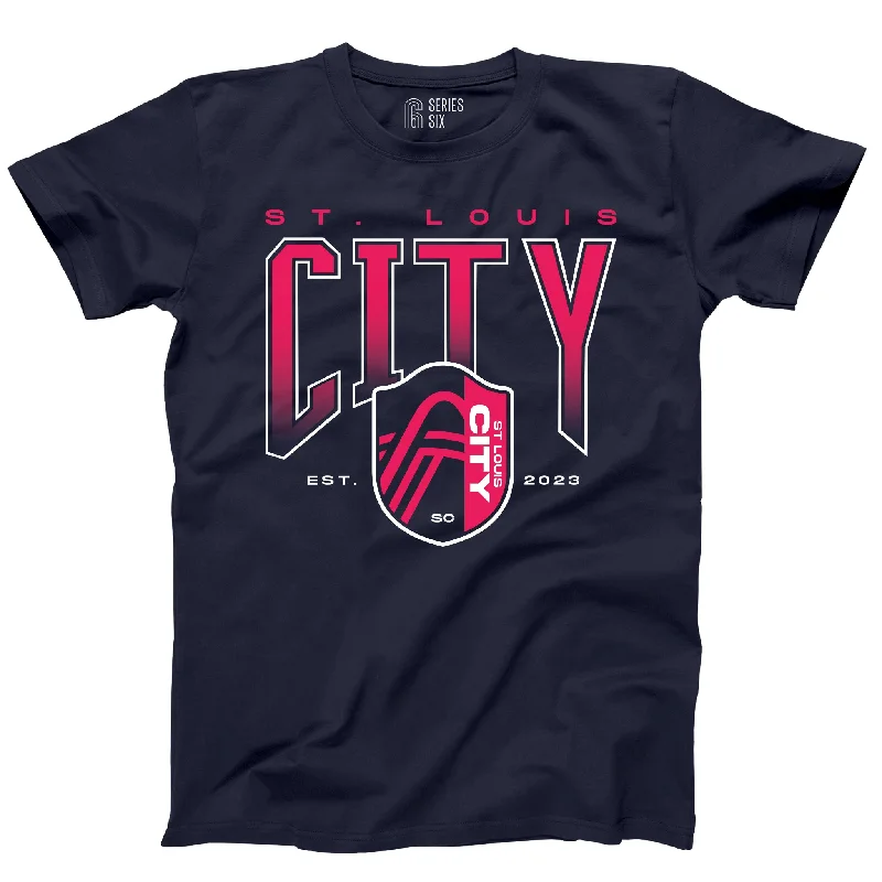 St. Louis CITY SC Crest Ombre Unisex Short Sleeve T-Shirt Satin Blend Silk Blend Wool Blend