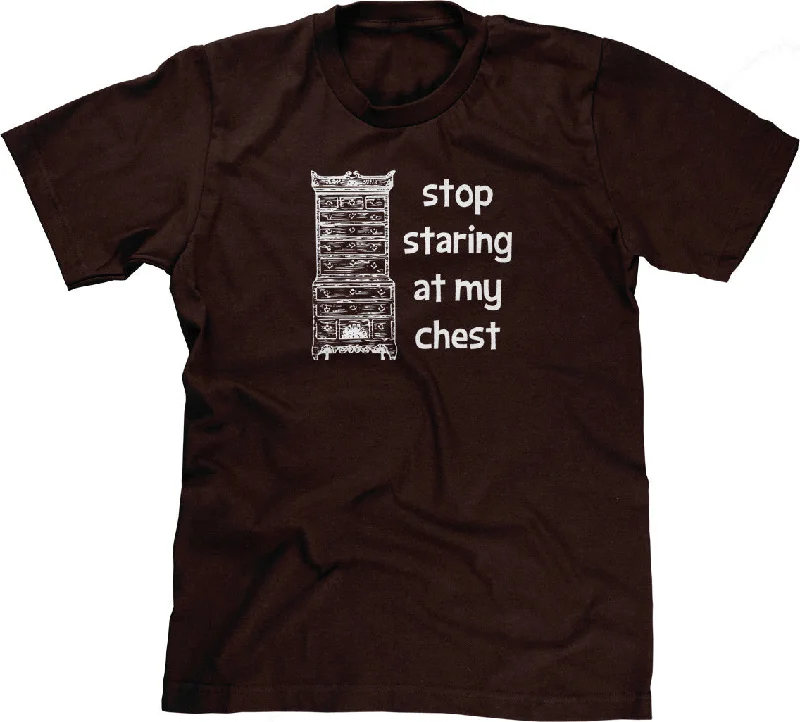 Stop Staring At My Chest T-Shirt Striped Floral Plaid