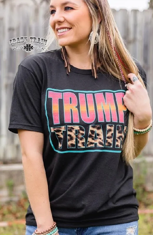 Trump Train Graphic Tee Collared Crew Neck Turtle Neck