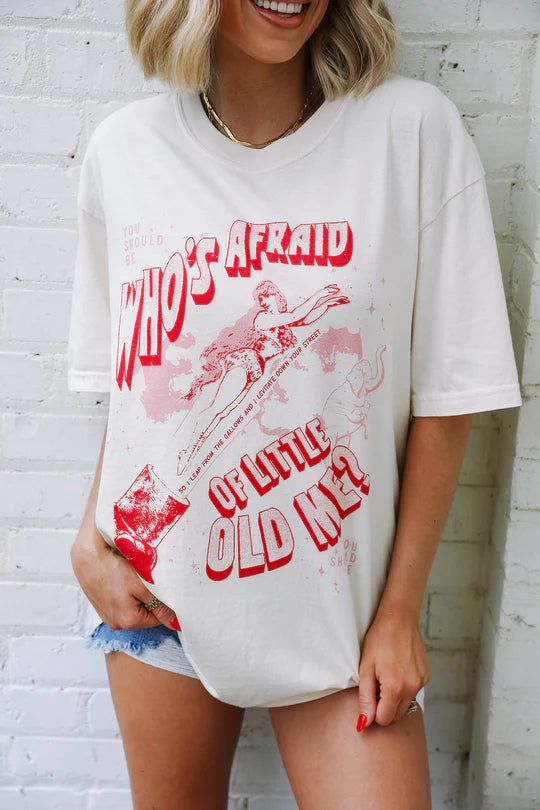 Who's Afraid of Little Old Me Tee Cashmere Blend Cotton Blend Poly Blend