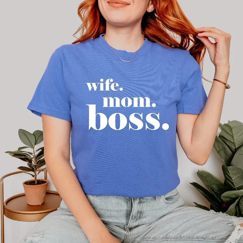Wife Mom Boss Typewriter | Garment Dyed Short Sleeve Tee Terry Blend Velvet Blend Canvas Blend Wife Mom Boss Typewriter | Garment Dyed Short Sleeve Tee Terry Blend Velvet Blend Canvas Blend