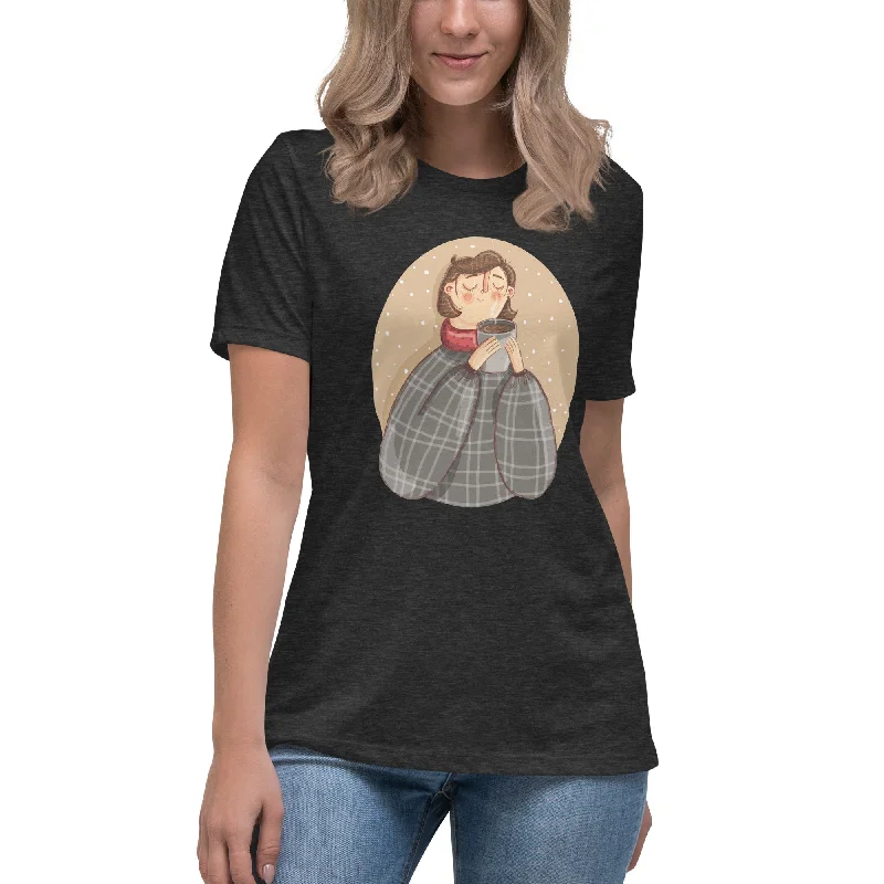 WINTER LOVER Women's T-Shirt Polka Dot Checkered Tartan