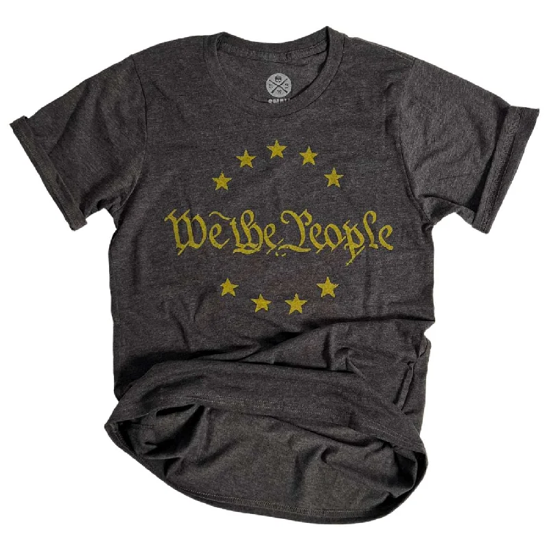 Women's We The People Patriotic T-Shirt Zippered Front Buttoned Front Snap Front