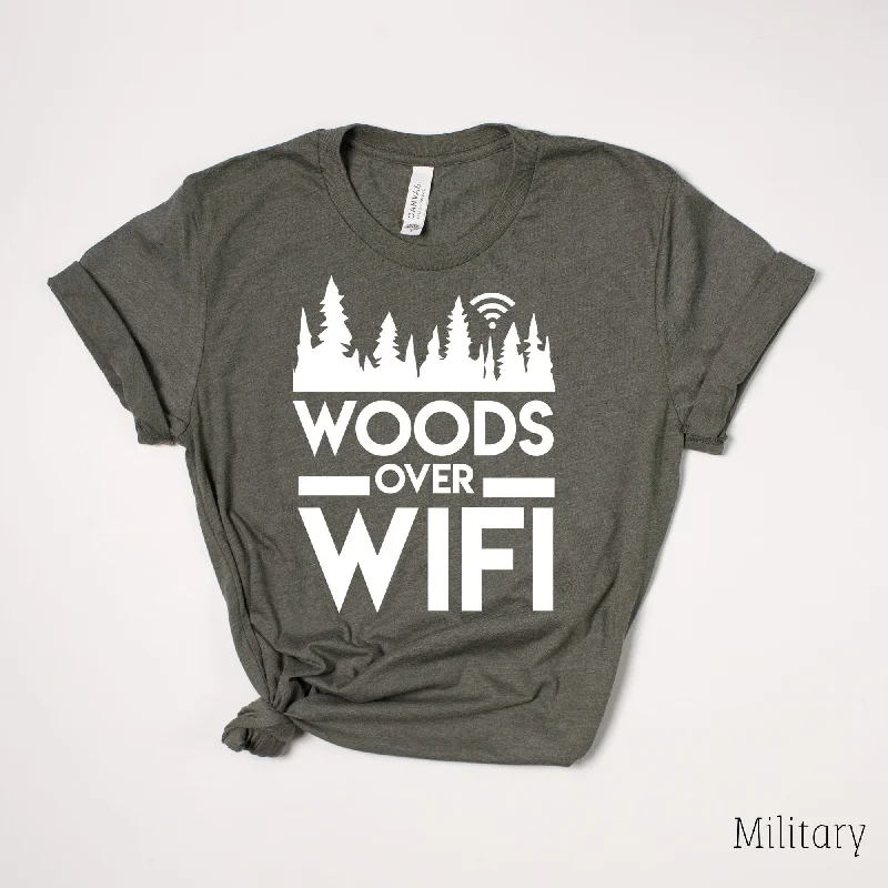 Woods Over Wifi T-Shirt for Women *UNISEX FIT* by 208 Tees Cashmere Blend Cotton Blend Poly Blend Woods Over Wifi T-Shirt for Women *UNISEX FIT* by 208 Tees Cashmere Blend Cotton Blend Poly Blend