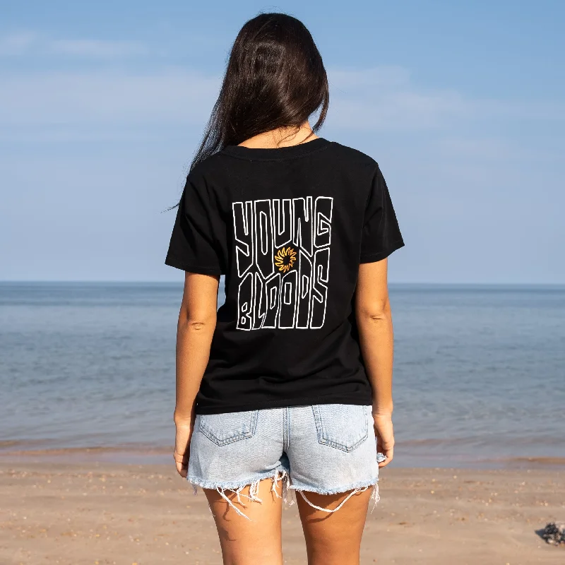 YBS Ladies Sun Tee Asymmetrical Pockets Print