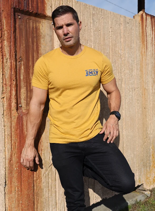 Yellow WAAS Embroidered Logo Unisex t-shirt Solid Print Embellished