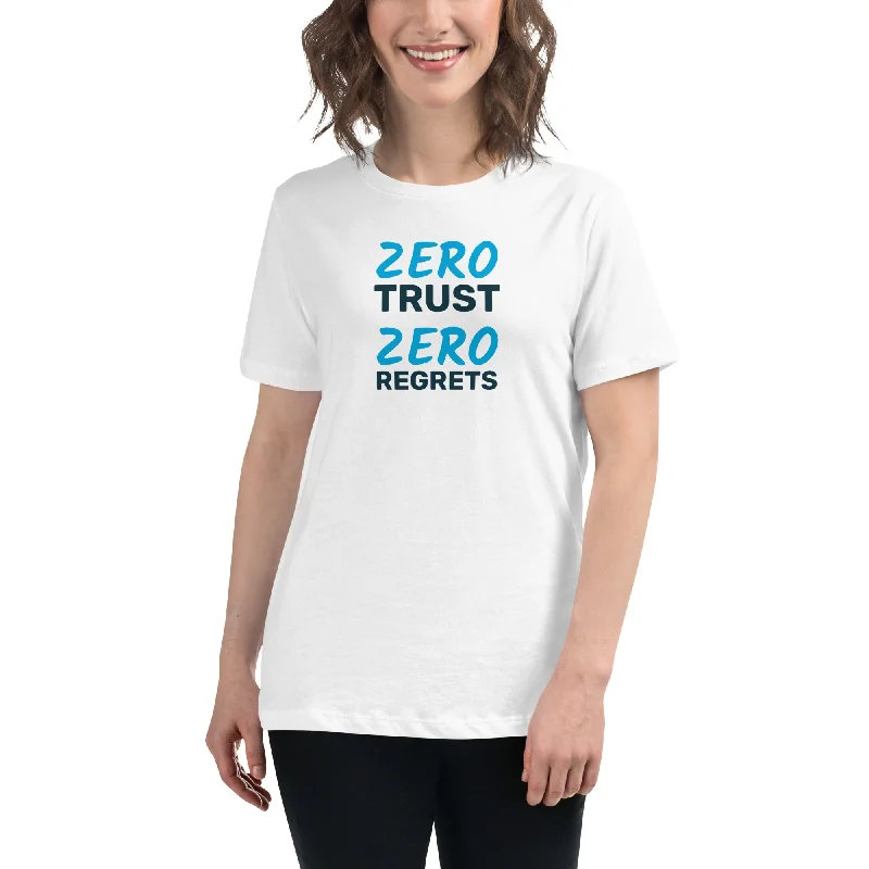 Zero Trust Zero Regrets Women's Relaxed T-Shirt Ribbed Striped Patterned