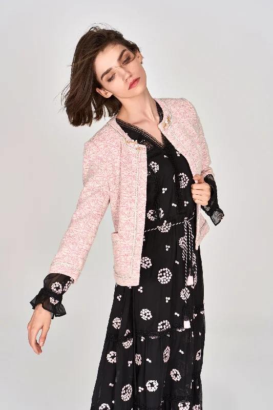 Digitized Pink Tweed Jacket Herringbone Jacket Houndstooth Jacket Plaid Jacket