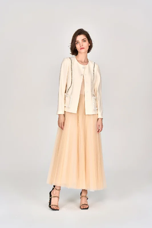 Custard Beaded Crepe Jacket Rayon Jacket Velvet Jacket Corduroy Jacket