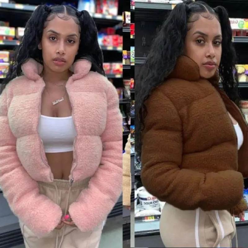 Crop Jacket Front Pockets Side Pockets Patch Pockets