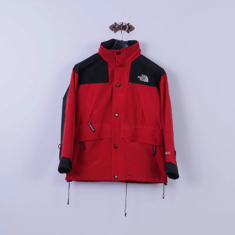 The North Face Womens XL (S) Jacket Red Nylon Zip Up Hooded Outdoor Mountain Top Nylon Jacket Polyester Jacket Spandex Jacket