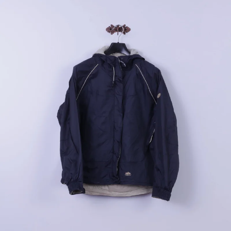 Trespass Womens L Jacket Navy Nylon Waterproof Adventure Outdoor Hooded Top Tailored Jacket Straight Jacket A-Line Jacket