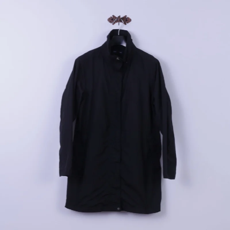 Race Marine Womens 40 M Rain Jacket Black Nylon Full Zipper Waterproof Coat Satin Jacket Silk Jacket Chiffon Jacket
