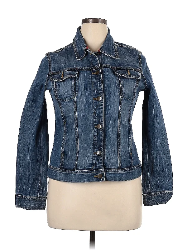Denim Jacket Boat Neck Shawl Collar Notched Collar
