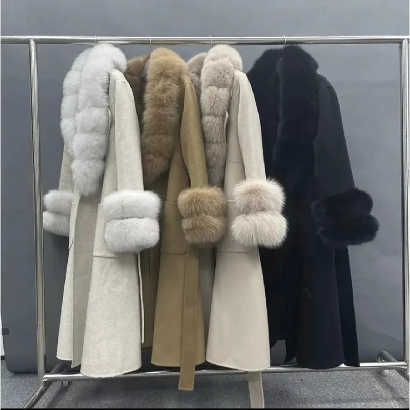 Fox Fur Collar Wool Jackets Cotton Jacket Linen Jacket Terry Jacket