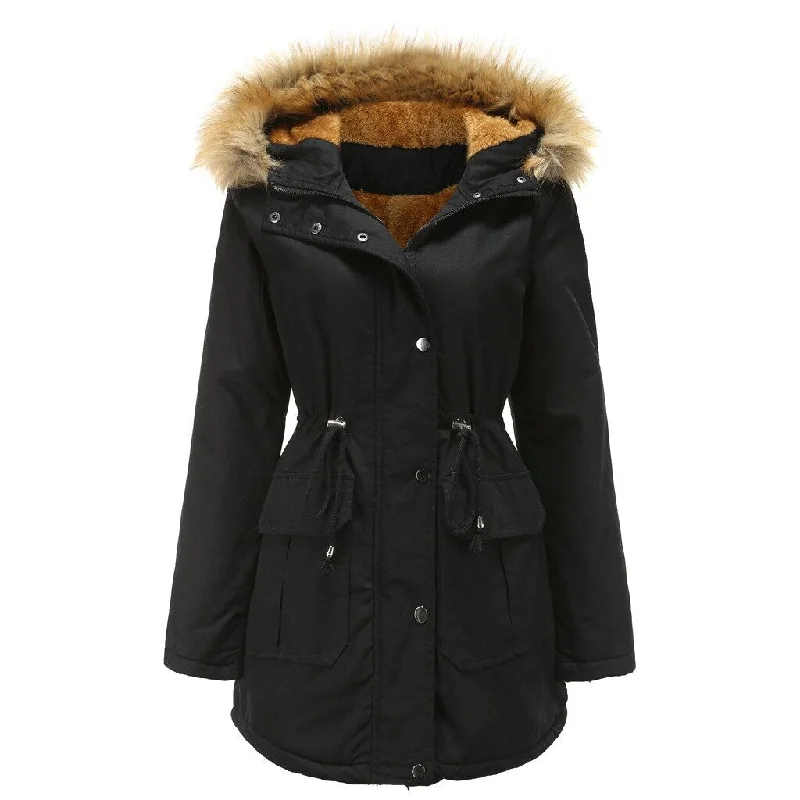 Ladies Velvet Cotton Padded Parka Jacket (3 colors) Herringbone Jacket Houndstooth Jacket Plaid Jacket