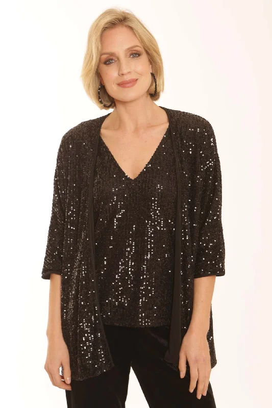 Pomodoro Clothing Sequin Jacket 62352 Mesh Jacket Canvas Jacket Denim Jacket