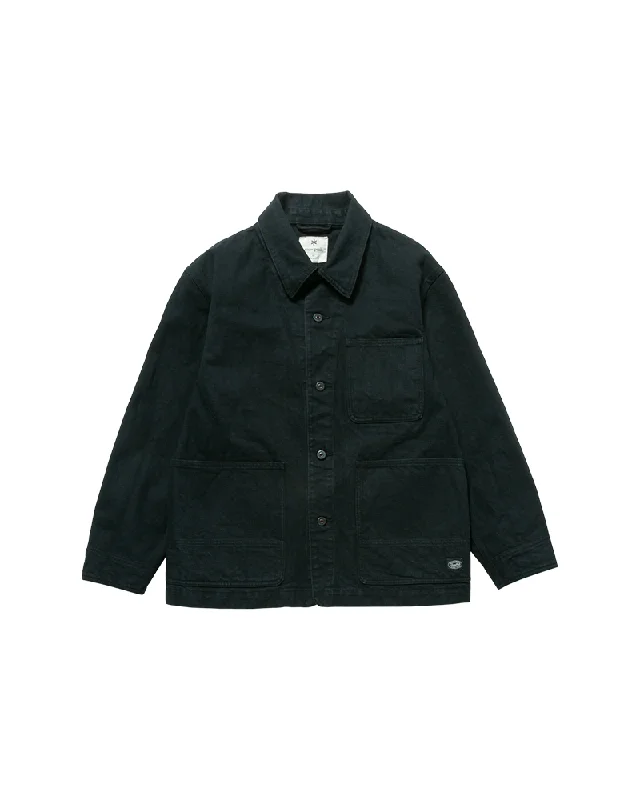 Recycled Cotton Denim Jacket Stand-Up Collar Roll-Neck Collar Turtle Neck