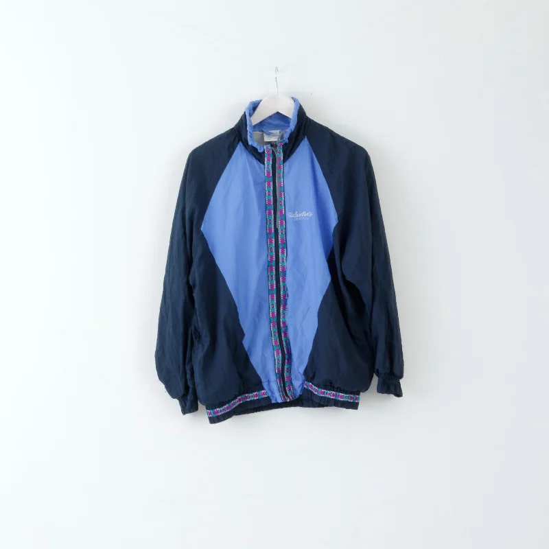 Sportive Body Basics Women 14 16 M Jacket Vintage Nylon Black Blue Lightweight Herringbone Jacket Checkered Jacket Solid Jacket