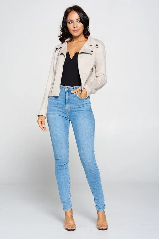 Susan, Zip up suede jacket Wool Jacket Cashmere Jacket Tweed Jacket
